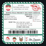 Santas Sleigh Christmas Shipping Label Sticker<br><div class="desc">Deze Santa's Workshop North Pole Postal Service Kerst verzendlabel sticker is de perfecte manier om een beetje extra magie toe te voegen aan uw kerst wrapping. De sticker kan worden gepersonaliseerd met de naam van uw kind en een voorkeursmethode voor levering. Alle tekst is bewerkbaar en kan worden aangepast aan...</div>