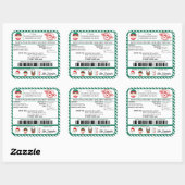Santas Sleigh Christmas Shipping Label Sticker (Vel)