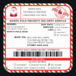 Santas Sleigh Christmas Shipping Label Sticker<br><div class="desc">Deze Santa's Workshop North Pole Express Christmas verzendlabel sticker is de perfecte manier om een beetje extra magie toe te voegen aan uw kerstverpakking. De sticker kan worden gepersonaliseerd met de naam van uw kind en een voorkeursmethode voor levering. Alle tekst is bewerkbaar en kan worden aangepast aan uw behoeften....</div>
