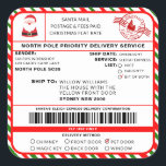 Santas Sleigh Christmas Shipping Label Sticker<br><div class="desc">Deze Santa's Workshop North Pole Express Christmas verzendlabel sticker is de perfecte manier om een beetje extra magie toe te voegen aan uw kerstverpakking. De sticker kan worden gepersonaliseerd met de naam van uw kind en een voorkeursmethode voor levering. Alle tekst is bewerkbaar en kan worden aangepast aan uw behoeften....</div>