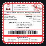 Santas Sleigh Christmas Shipping Label Sticker<br><div class="desc">Deze Santa's Workshop North Pole Postal Service Kerst verzendlabel sticker is de perfecte manier om een beetje extra magie toe te voegen aan uw kerst wrapping. De sticker kan worden gepersonaliseerd met de naam van uw kind en een voorkeursmethode voor levering. Alle tekst is bewerkbaar en kan worden aangepast aan...</div>
