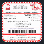 Santas Sleigh Christmas Shipping Label Sticker<br><div class="desc">Deze Santa's Workshop North Pole Postal Service Kerst verzendlabel sticker is de perfecte manier om een beetje extra magie toe te voegen aan uw kerst wrapping. De sticker kan worden gepersonaliseerd met de naam van uw kind en een voorkeursmethode voor levering. Alle tekst is bewerkbaar en kan worden aangepast aan...</div>