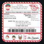 Santas Sleigh Christmas Shipping Label Sticker<br><div class="desc">Deze Santa's Workshop North Pole Postal Service Kerst verzendlabel sticker is de perfecte manier om een beetje extra magie toe te voegen aan uw kerst wrapping. De sticker kan worden gepersonaliseerd met de naam van uw kind en een voorkeursmethode voor levering. Alle tekst is bewerkbaar en kan worden aangepast aan...</div>