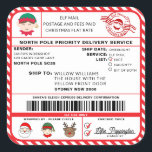 Santas Sleigh Christmas Shipping Label Sticker<br><div class="desc">Deze Santa's Workshop North Pole Postal Service Kerst verzendlabel sticker is de perfecte manier om een beetje extra magie toe te voegen aan uw kerst wrapping. De sticker kan worden gepersonaliseerd met de naam van uw kind en een voorkeursmethode voor levering. Alle tekst is bewerkbaar en kan worden aangepast aan...</div>