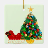 Santa's Sleigh Christmas Tree Ornament (Achterkant)