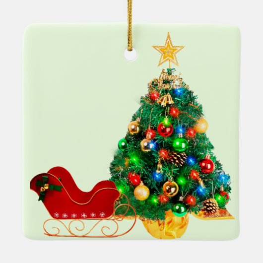 Santa's Sleigh Christmas Tree Ornament (Achterkant)