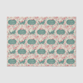 Santas Sleigh Cutout Prettige feestdagen Flourish Tissuepapier