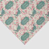 Santas Sleigh Cutout Prettige feestdagen Flourish Tissuepapier (Detail)