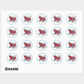 SANTA'S SLEIGH & ELFEN door SHARON SHARPE Ronde Sticker (Vel)
