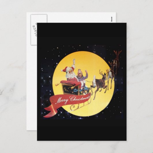 Santa's Sleigh  Feestdagenkaart (Voorkant / Achterkant)