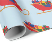 Santa's Sleigh Feestelijke Kerstcadeaus Naadloos Cadeaupapier (Rol Hoek)