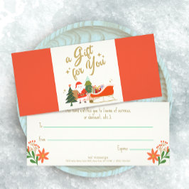 Santa's Sleigh Gift Certificaat Reclamekaart