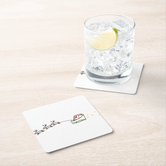 Santas Sleigh Kartonnen Onderzetters (Insitu)