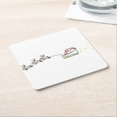 Santas Sleigh Kartonnen Onderzetters (Schuin)