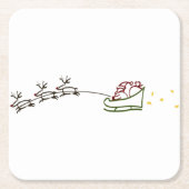 Santas Sleigh Kartonnen Onderzetters (Voorkant)