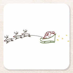 Santas Sleigh Kartonnen Onderzetters