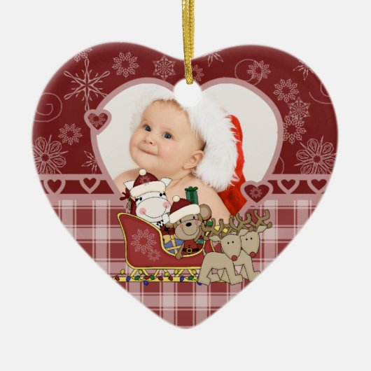 Santa's Sleigh Keepsake Foto Ornament (Voorkant)