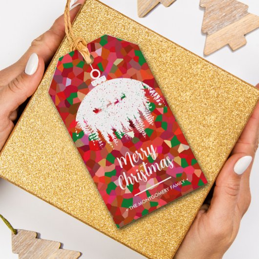 Santa's Sleigh Kerst Ornament Cadeaulabel