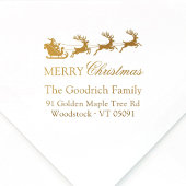 Santa's Sleigh Merry Christmas Retouradres Rubberstempel