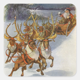  Santa's Sleigh met rendier Sticker Sheet
