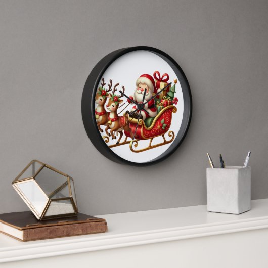 Santa's Sleigh met rendieren en geschenken - Charm (Kantoor)