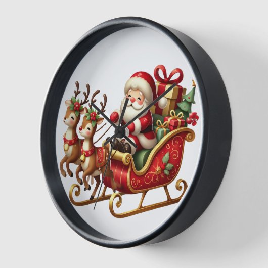 Santa's Sleigh met rendieren en geschenken - Charm (Hoek)