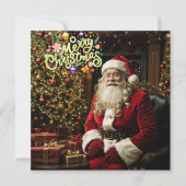 Santa's Sleigh of Smiles Kerst Kaart Notitiekaartje (Voorkant)