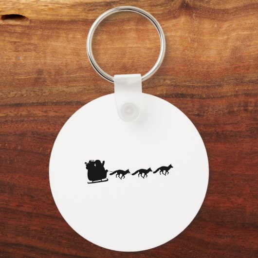 Santas Sleigh Pulled By Foxes - Fox Christmas Sleutelhanger (Voorkant)