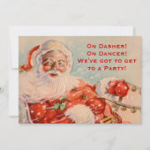 Santas Sleigh Ride Aangepaste Party Uitnodiging (Voorkant)