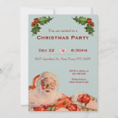 Santas Sleigh Ride Aangepaste Party Uitnodiging (Achterkant)