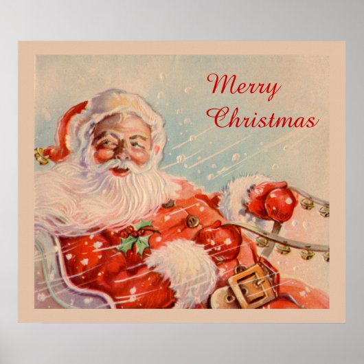 Santas Sleigh Ride Canvas afdrukken Poster (Voorkant)