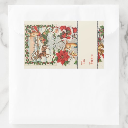 Santa's Sleigh Ride: Classic Holiday Rechthoekige Sticker (Tas)