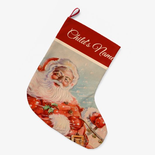 Santas Sleigh Ride Grote Kerstsok (Voorkant (Hangend))