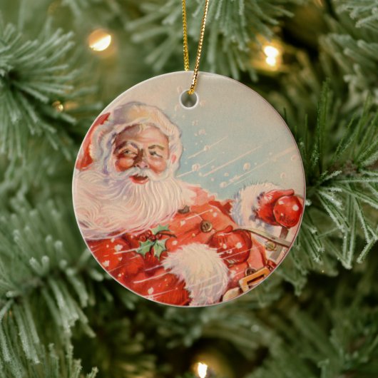 Santas Sleigh Ride Keramisch Ornament (Boom)