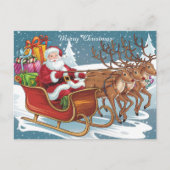 Santa's Sleigh Ride Kerstcadeaus en rendieren Briefkaart (Voorkant)