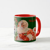 Santas Sleigh Ride Kerstfoto Mok (Voorkant rechts)