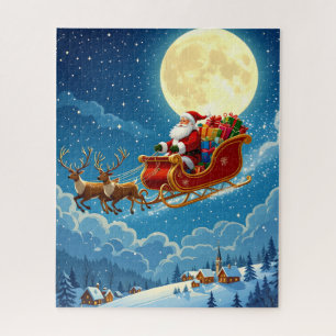 Santa's Sleigh Ride Over Snowy Village Legpuzzel