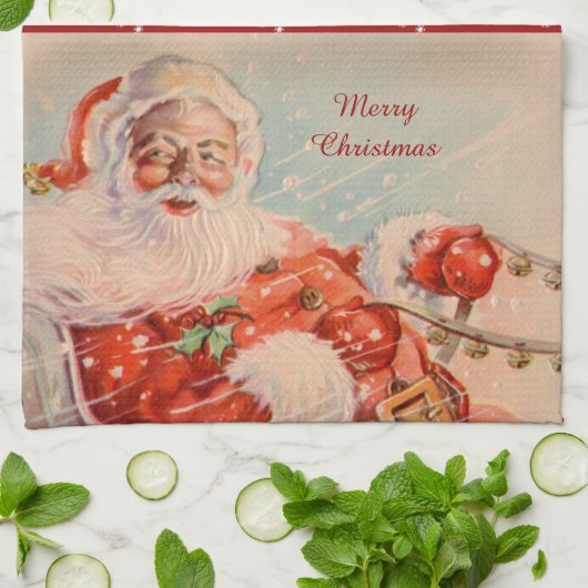 Santas Sleigh Ride Theedoek (Gevouwen)