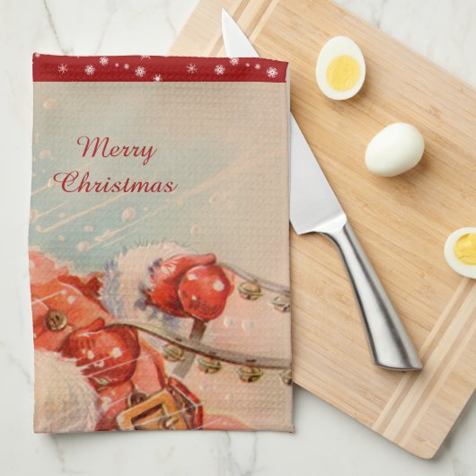 Santas Sleigh Ride Theedoek (Quarter Fold)