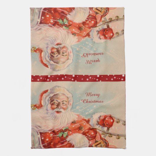 Santas Sleigh Ride Theedoek (Verticaal)