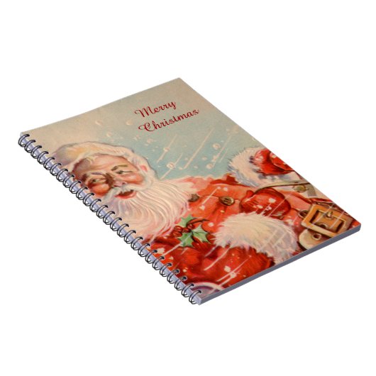 Santas Sleigh Ride Vintage Christmas Notitieboek (Rechterzijde)