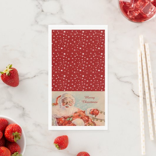 Santas Sleigh Ride Vintage Christmas Placemat Servet (Insitu)