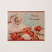 Santas Sleigh Ride Vintage Kerstpuzzel Legpuzzel (Horizontaal)