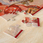 Santas Sleigh Ride Vintage Kerstpuzzel Legpuzzel (Zijkant)