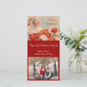 Santas Sleigh Rit Fotokaart Feestdagenkaart (Staand voorkant)