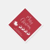 Santas Sleigh Rood Kerstfeest Servet (Hoek)