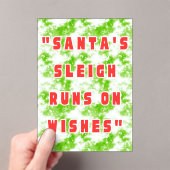 Santa's Sleigh Runs On Wishes Acryl Uitnodigingen (Insitu (Draagbaar))