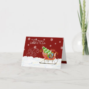 Santa's Sleigh star sneeuwvlok Vrolijke kerst Kaar Feestdagen Kaart