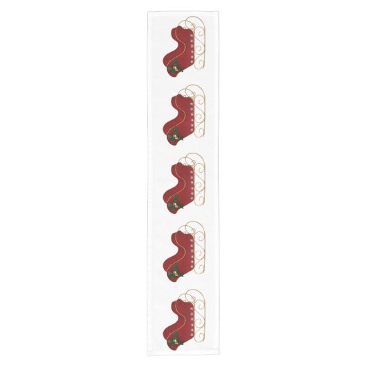 Santa's Sleigh Table Runner Korte Tafelloper (Voorkant)