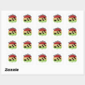 Santas Sleigh van kalkoenen Vierkante Sticker (Vel)